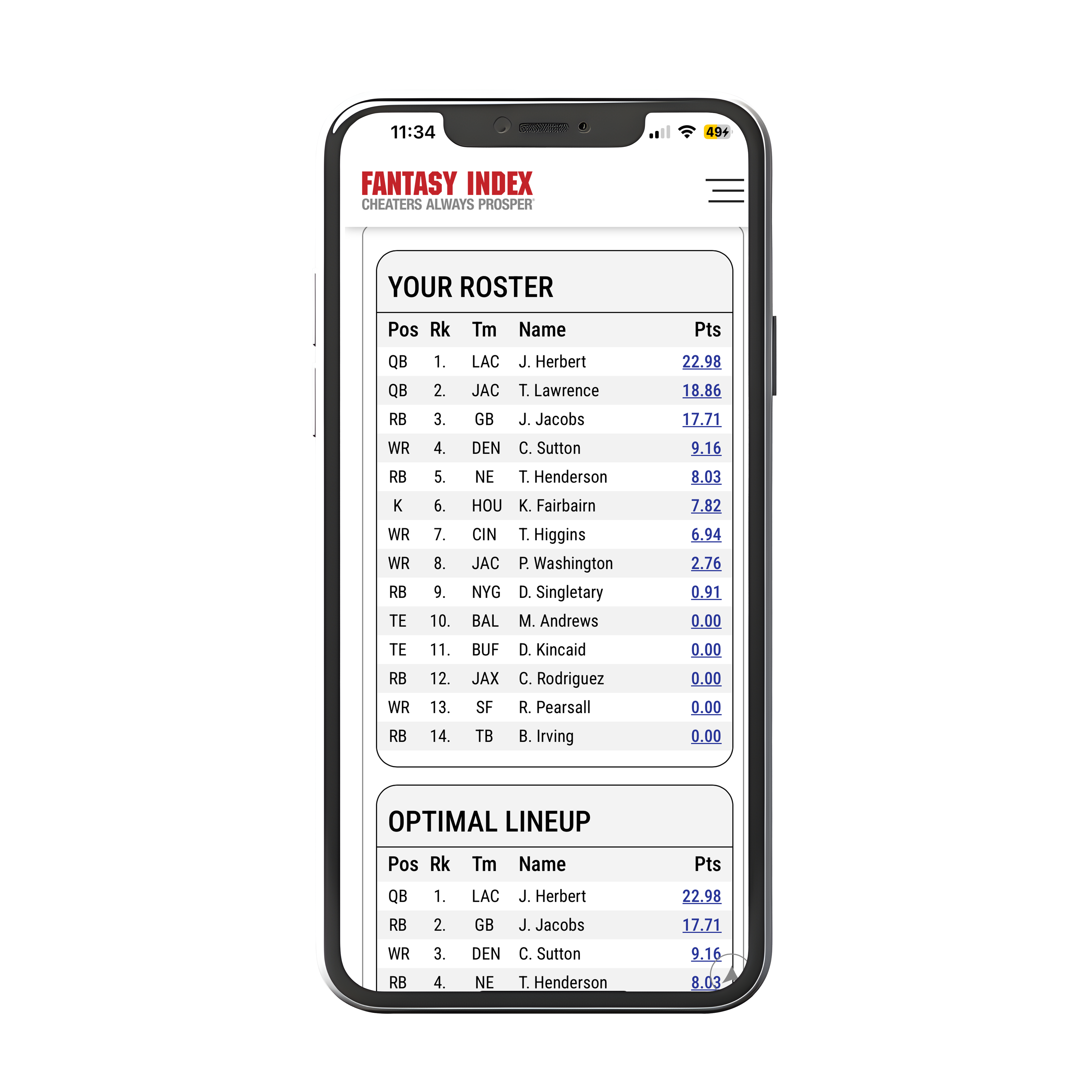 Sync roster phone